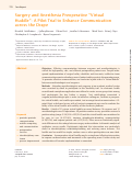 Cover page: Surgery and Anesthesia Preoperative Virtual Huddle: A Pilot Trial to Enhance Communication across the Drape.