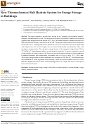 Cover page: New Thermochemical Salt Hydrate System for Energy Storage in Buildings