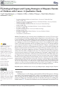 Cover page: Psychological Impact and Coping Strategies of Hispanic Parents of Children with Cancer: A Qualitative Study