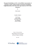 Cover page: Proposed Guidelines on Pre-Arrival Risk Assessments ofForeign Vessels: Using Lessons Learned to Strengthen Implementation of the UN FAO Agreement on Port State Measures