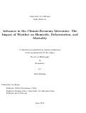 Cover page: Advances in the Climate-Economy Literature: The Impact of Weather on Homicide, Deforestation, and Mortality