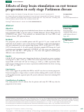 Cover page: Effects of deep brain stimulation on rest tremor progression in early stage Parkinson disease