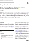 Cover page: Commercially available garden products as important sources of antibiotic resistance genes—a survey