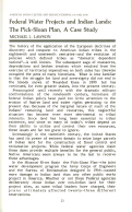 Cover page: Federal Water Projects and Indian Lands: The Pick-Sloan Plan, A Case Study