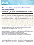 Cover page: A method for inferring regional origins of neurodegeneration