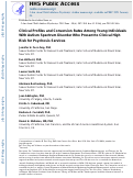 Cover page: Clinical Profiles and Conversion Rates Among Young Individuals With Autism Spectrum Disorder Who Present to Clinical High Risk for Psychosis Services.