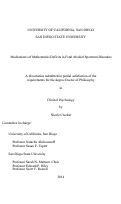 Cover page: Mechanisms of Mathematics Deficits in Fetal Alcohol Spectrum Disorders