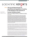 Cover page: Structural determinants of specificity and regulation of activity in the allosteric loop network of human KLK8/neuropsin