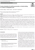 Cover page: Ovarian stimulation for fertility preservation or family building in a cohort of transgender men.