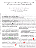 Cover page: Scaling Laws of the Throughput Capacity and Latency in Information-Centric Networks