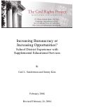 Cover page: Increasing Bureaucracy or Increasing Opportunities? School District Experience with Supplemental Educational Service