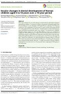 Cover page: Secular changes in dental development of Korean children aged 4 to 16 years over a 10-year period