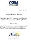 Cover page: Capacity Markets for Electricity