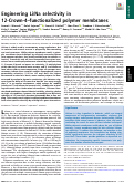 Cover page: Engineering Li/Na selectivity in 12-Crown-4–functionalized polymer membranes