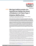 Cover page: Moringa Isothiocyanate-rich Seed Extract Delays the Onset of Diabetes in UC Davis Type-2 Diabetes Mellitus Rats