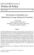 Cover page: The Promise of Affordable Care: Maintaining Coverage During Life Transitions