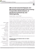 Cover page: Microenvironmental Signals and Biochemical Information Processing: Cooperative Determinants of Intratumoral Plasticity and Heterogeneity