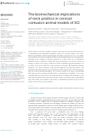 Cover page: The biomechanical implications of neck position in cervical contusion animal models of SCI.