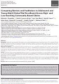 Cover page: Comparing Barriers and Facilitators to Adolescent and Young Adult Clinical Trial Enrollment Across High- and Low-Enrolling Community-Based Clinics