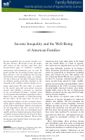 Cover page: Income Inequality and the Well‐Being of American Families