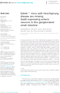 Cover page: Ednrb −/− mice with hirschsprung disease are missing Gad2-expressing enteric neurons in the ganglionated small intestine