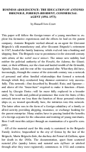 Cover page: Business Adolescence: The Education of Antonio Brignole, Foreign-Resident, Commercial Agent (1554-1573)