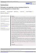 Cover page: Metabolic dysregulation and gut dysbiosis linked to hyperandrogenism in female mice