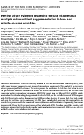 Cover page: Review of the evidence regarding the use of antenatal multiple micronutrient supplementation in low- and middle-income countries.