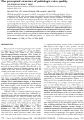 Cover page: The perceptual structure of pathologic voice quality.