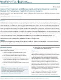 Cover page: Cancer Pain Treatment and Management: An Interprofessional Learning Module for Prelicensure Health Professional Students