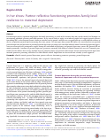 Cover page: In her shoes: Partner reflective functioning promotes family-level resilience to maternal depression.