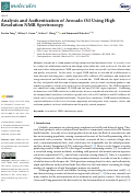 Cover page: Analysis and Authentication of Avocado Oil Using High Resolution NMR Spectroscopy