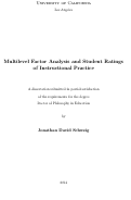 Cover page: Multilevel Factor Analysis and Student Ratings of Instructional Practice