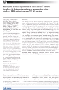 Cover page: Real‐world clinical experience in the Connect® chronic lymphocytic leukaemia registry: a prospective cohort study of 1494 patients across 199 US centres