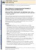 Cover page: Ethnic Differences in Resting Heart Rate Variability