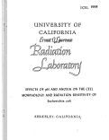 Cover page: EFFECTS OF pH AND ANOXIA ON THE CELL MORPHOLOGY AND RADIATION SENSITIVITY OF Escherichia coli