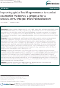 Cover page: Improving global health governance to combat counterfeit medicines: a proposal for a UNODC-WHO-Interpol trilateral mechanism