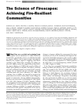 Cover page: The Science of Firescapes: Achieving Fire-Resilient Communities