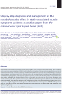 Cover page: Step-by-step diagnosis and management of the nocebo/drucebo effect in statin-associated muscle symptoms patients: a position paper from the International Lipid Expert Panel (ILEP).