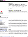 Cover page: Leave no child behind: Using data from 1.7 million children from 67 developing countries to measure inequality within and between groups of births and to identify left behind populations