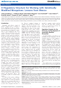 Cover page: A regulatory structure for working with genetically modified mosquitoes: lessons from Mexico.