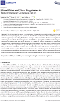 Cover page: MicroRNAs and Their Targetomes in Tumor-Immune Communication.