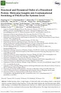 Cover page: Structural and Dynamical Order of a Disordered Protein: Molecular Insights into Conformational Switching of PAGE4 at the Systems Level