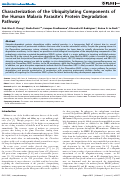 Cover page: Characterization of the Ubiquitylating Components of the Human Malaria Parasite’s Protein Degradation Pathway