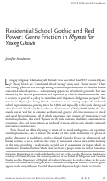 Cover page: Residential School Gothic and Red Power: Genre Friction in Rhymes for Young Ghouls