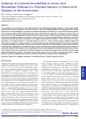 Cover page: Evolution of a Genome-Encoded Bias in Amino Acid Biosynthetic Pathways Is a Potential Indicator of Amino Acid Dynamics in the Environment