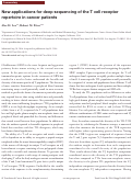 Cover page: New applications for deep sequencing of the T cell receptor repertoire in cancer patients