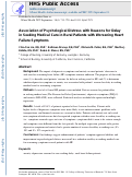 Cover page: Association of psychological distress with reasons for delay in seeking medical care in rural patients with worsening heart failure symptoms