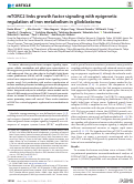 Cover page: mTORC2 links growth factor signaling with epigenetic regulation of iron metabolism in glioblastoma.