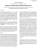 Cover page: Importance of Complete Testing of Multicentric Breast Cancers